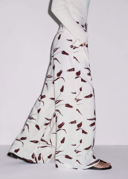 Cream Crease-Less Linen Wide-Leg Pant | ME+EM Clothing