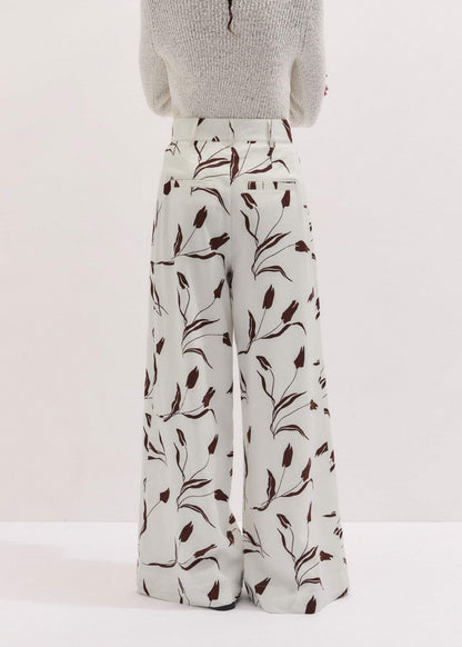 Cream Crease-Less Linen Wide-Leg Pant | ME+EM Clothing