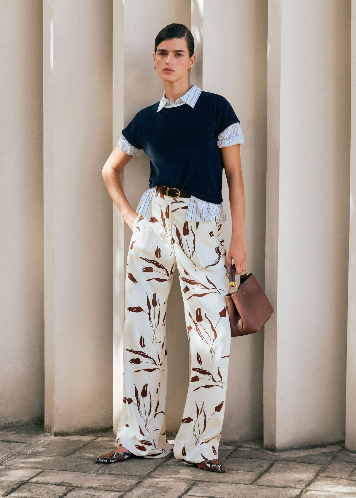 Cream Crease-Less Linen Wide-Leg Pant | ME+EM Clothing