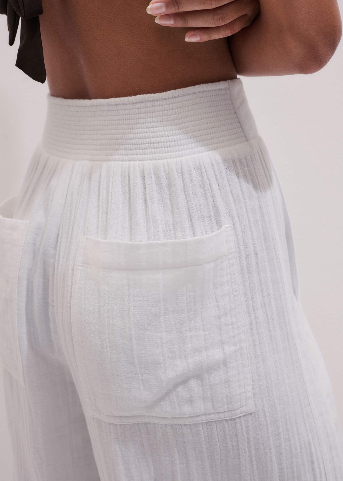 White Cheesecloth Wide-Leg Pant | ME+EM Clothing