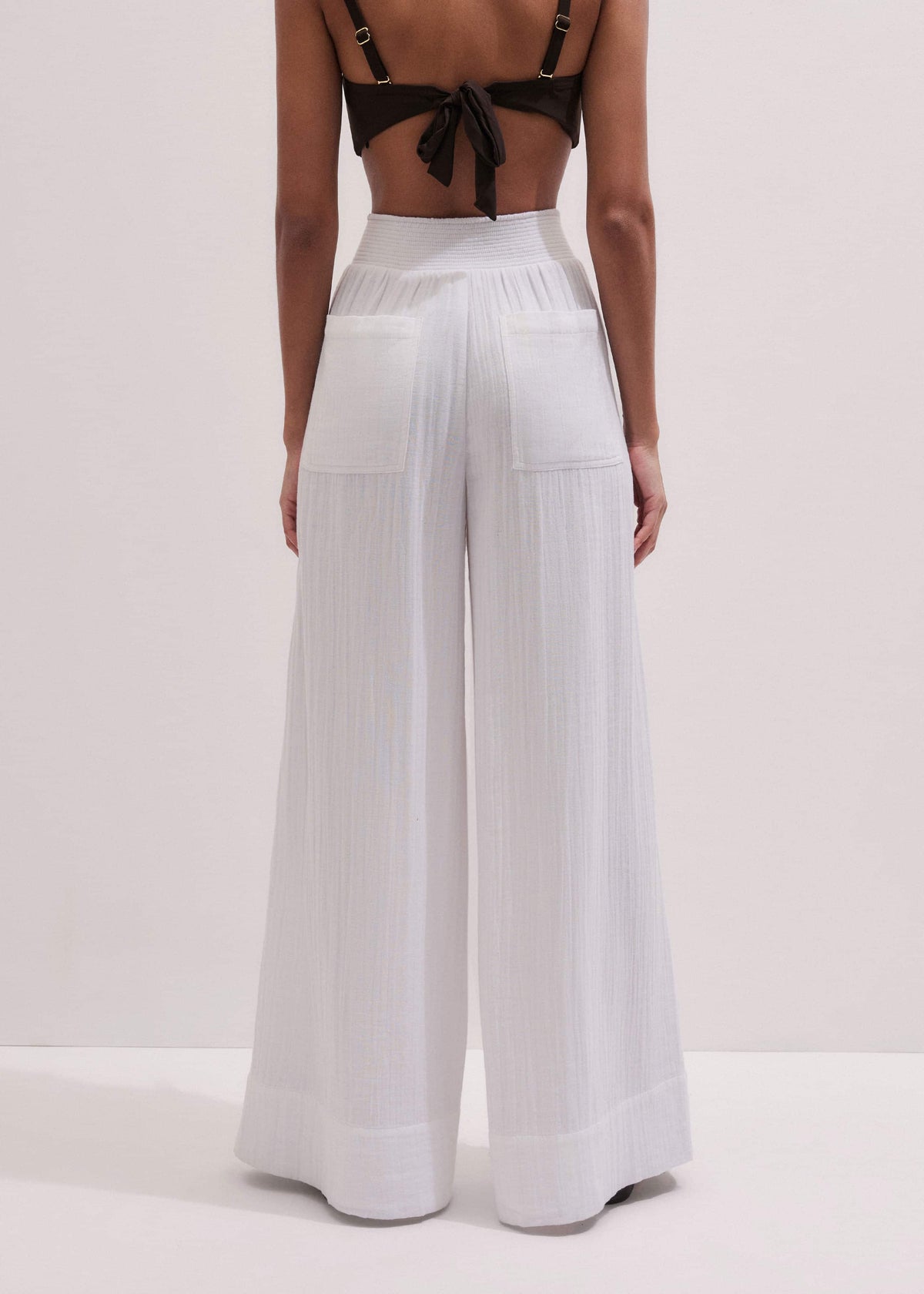White Cheesecloth Wide-Leg Pant | ME+EM Clothing