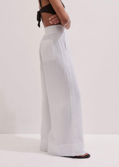 White Cheesecloth Wide-Leg Pant | ME+EM Clothing
