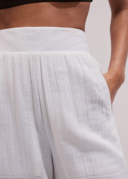 White Cheesecloth Wide-Leg Pant | ME+EM Clothing