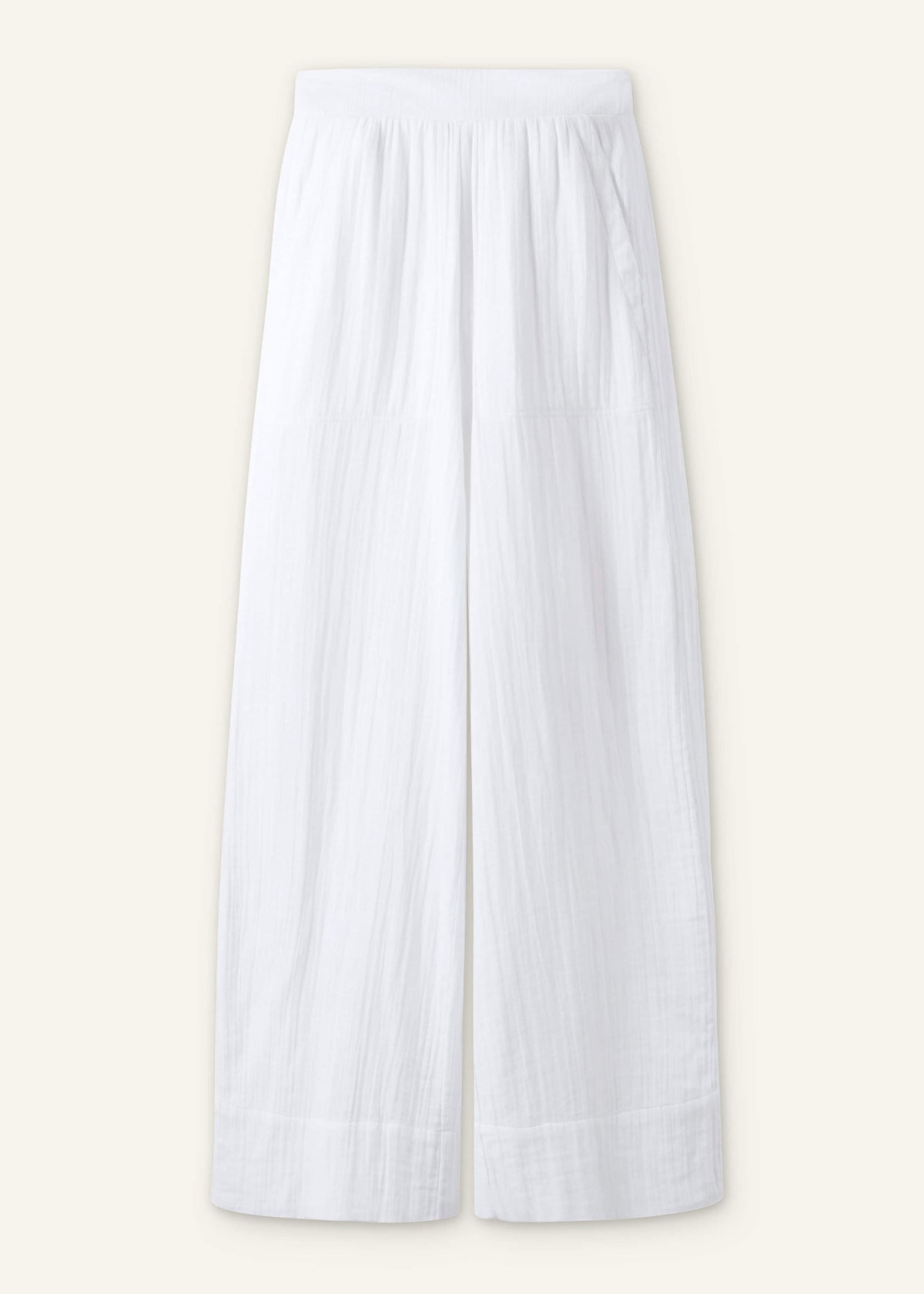 White Cheesecloth Wide-Leg Pant | ME+EM Clothing