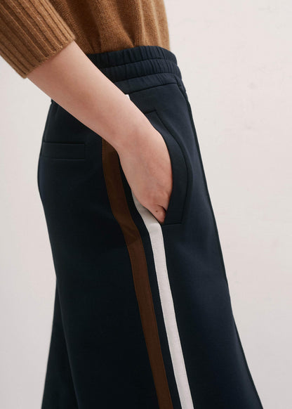 Navy Side Stripe Stretch Jersey Icon Track Pant | ME+EM Clothing