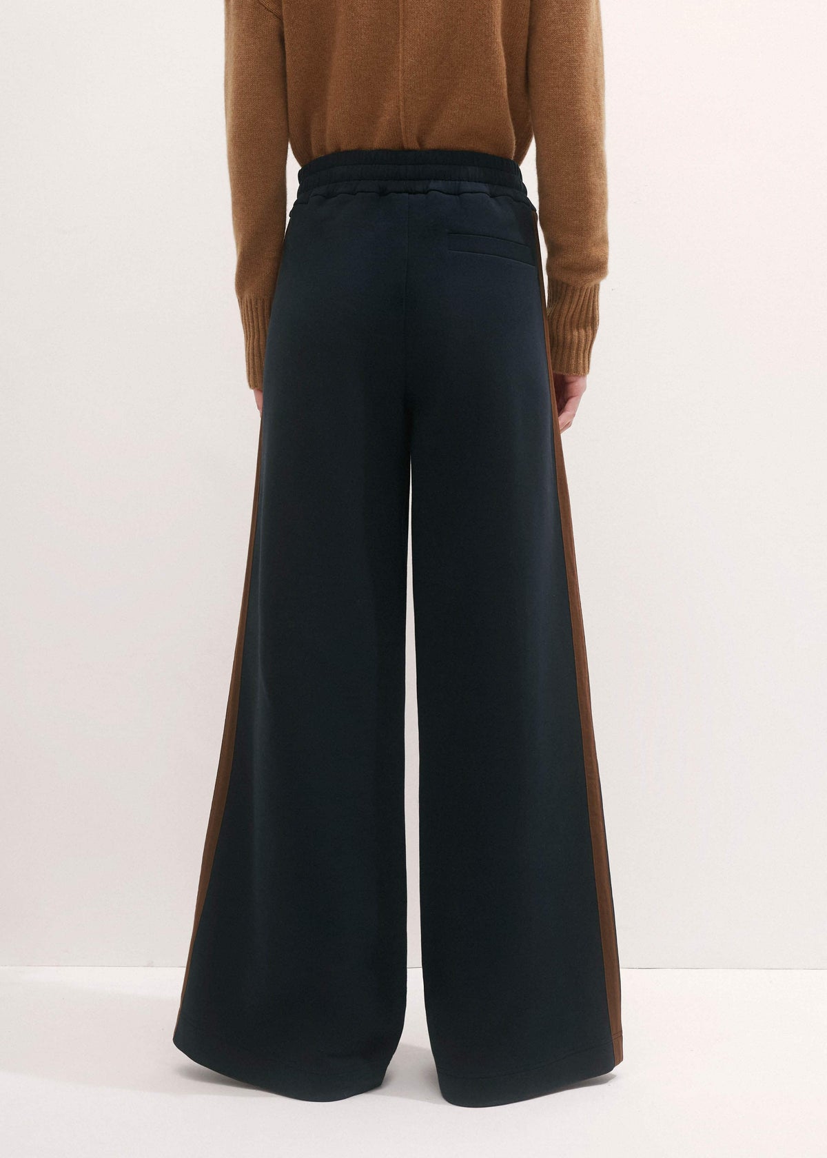 Navy Side Stripe Stretch Jersey Icon Track Pant | ME+EM Clothing