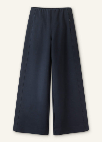 Navy Cable Jacquard Wide-Leg Pant | ME+EM Clothing