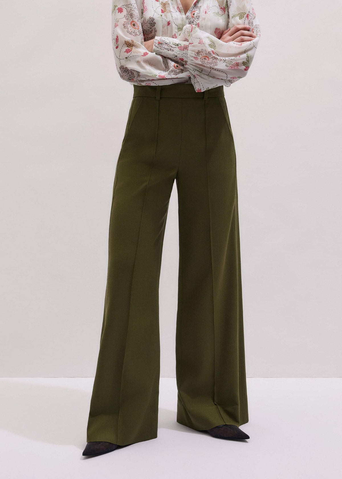Olive Green Forever Wide-Leg Pant | ME+EM Clothing