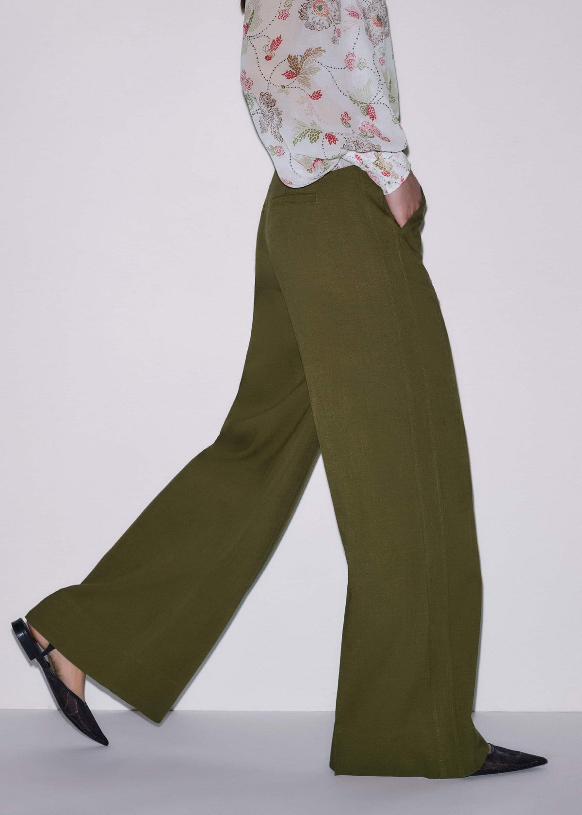 Olive Green Forever Wide-Leg Pant | ME+EM Clothing