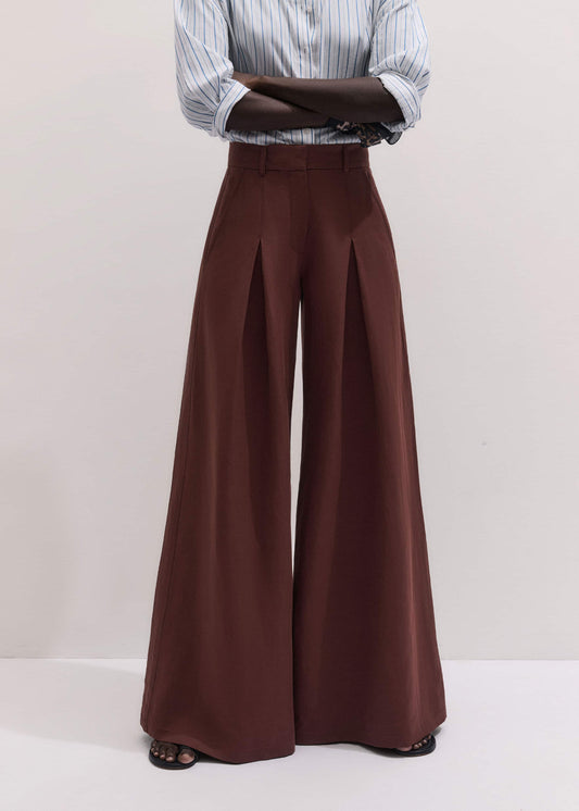 Cinnamon Brown Very Wide-Leg Pant | ME+EM Clothing