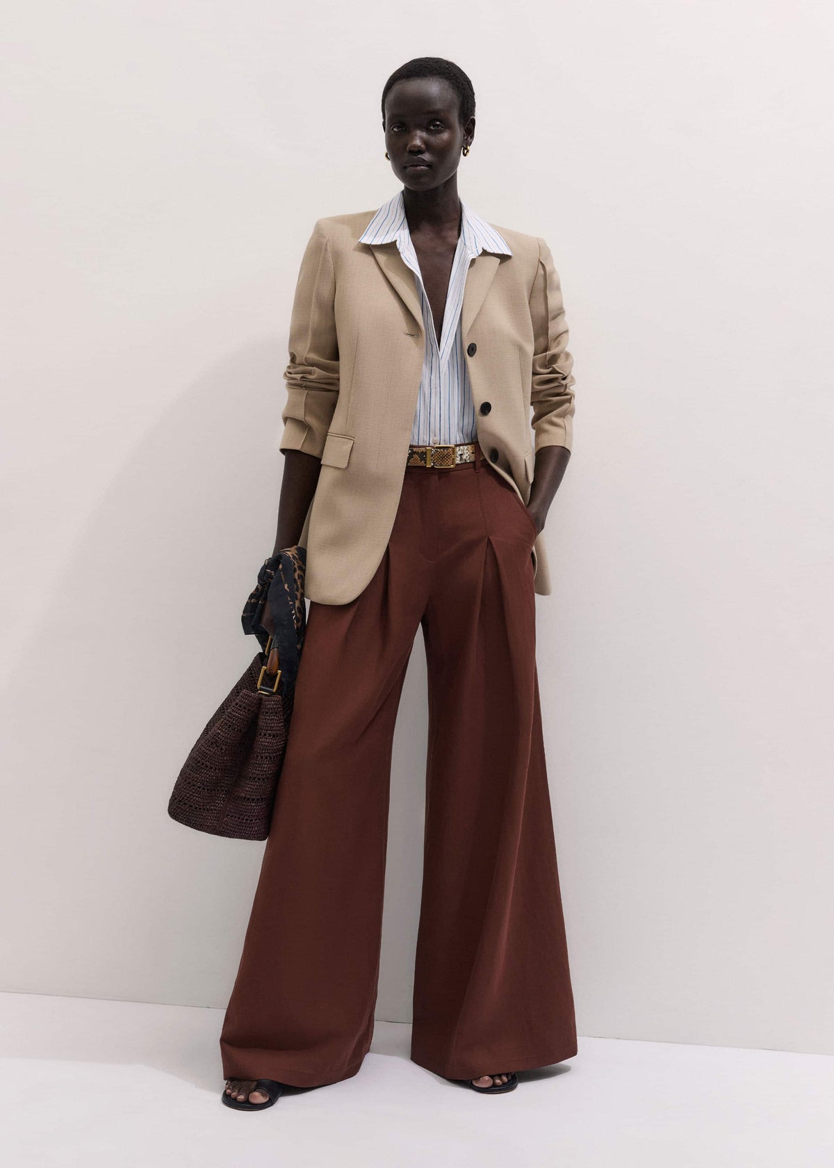 Cinnamon Brown Very Wide-Leg Pant | ME+EM Clothing
