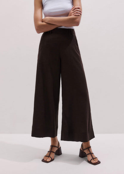 Brown Crop Wide-Leg Pant | ME+EM Clothing