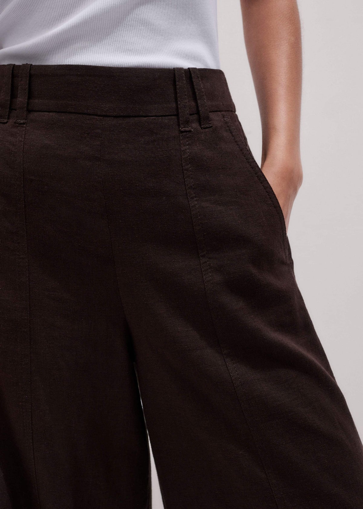 Brown Crop Wide-Leg Pant | ME+EM Clothing