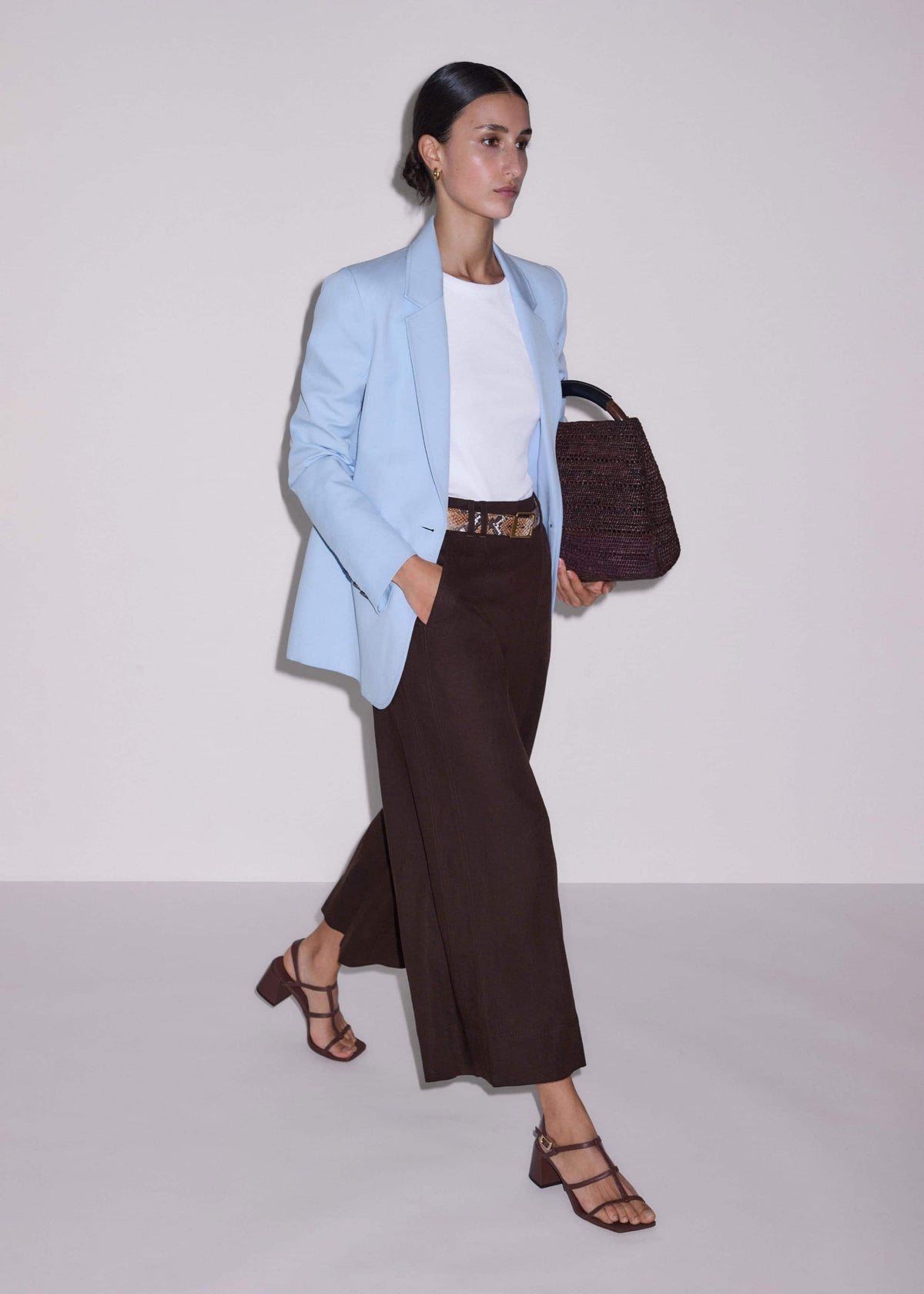 Brown Crop Wide-Leg Pant | ME+EM Clothing