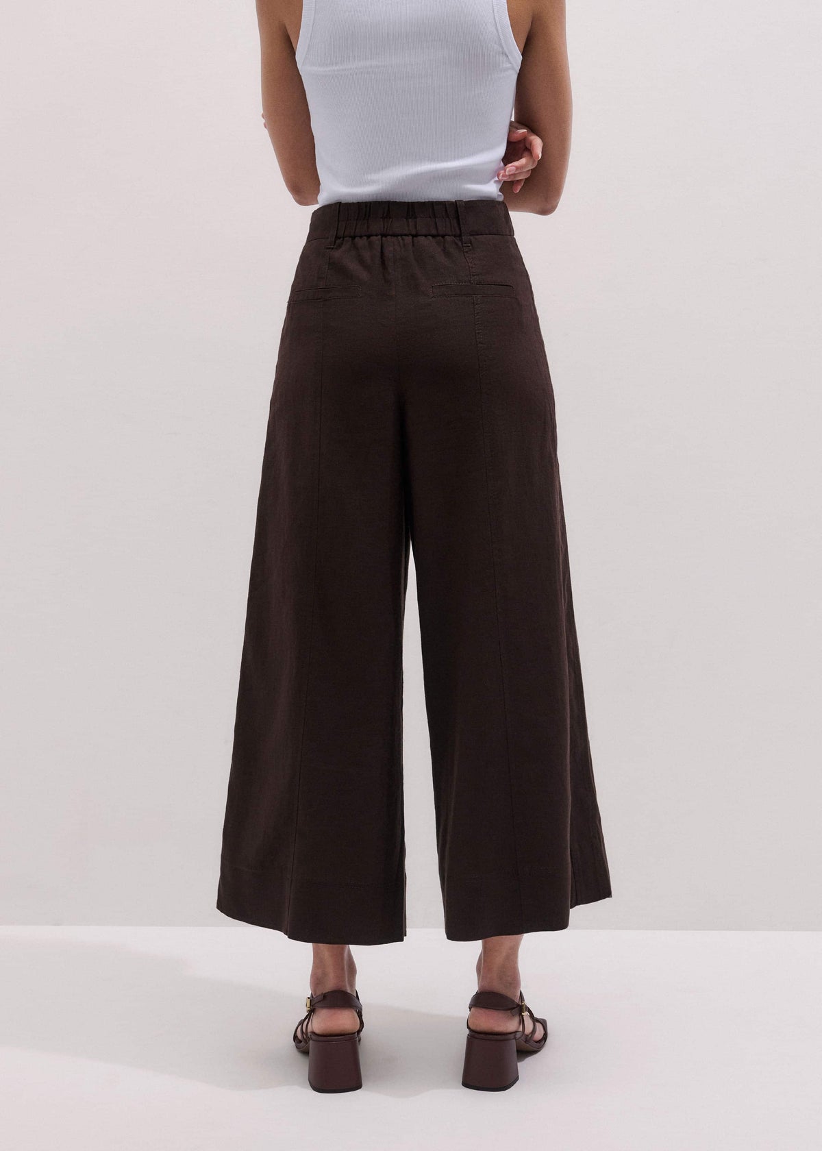 Brown Crop Wide-Leg Pant | ME+EM Clothing