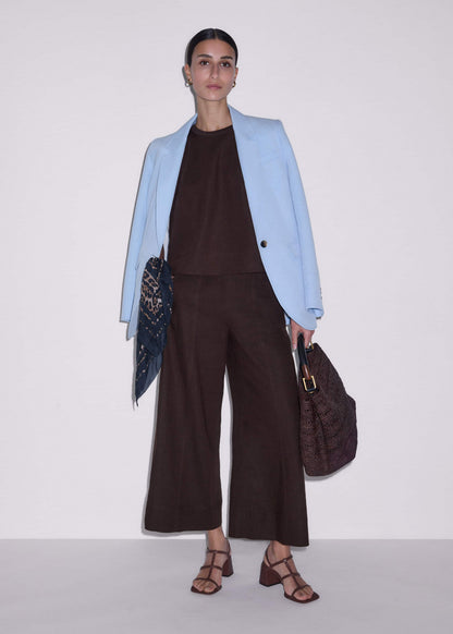 Brown Crop Wide-Leg Pant | ME+EM Clothing
