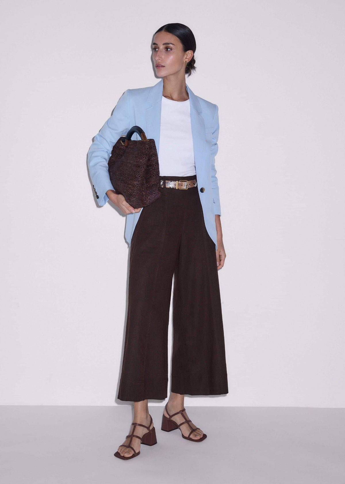 Brown Crop Wide-Leg Pant | ME+EM Clothing