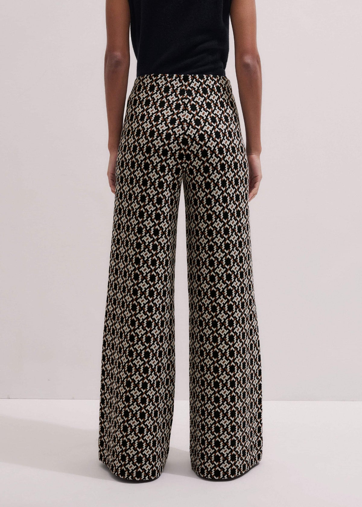 Navy Graphic Jacquard Wide-Leg Pant | ME+EM Clothing