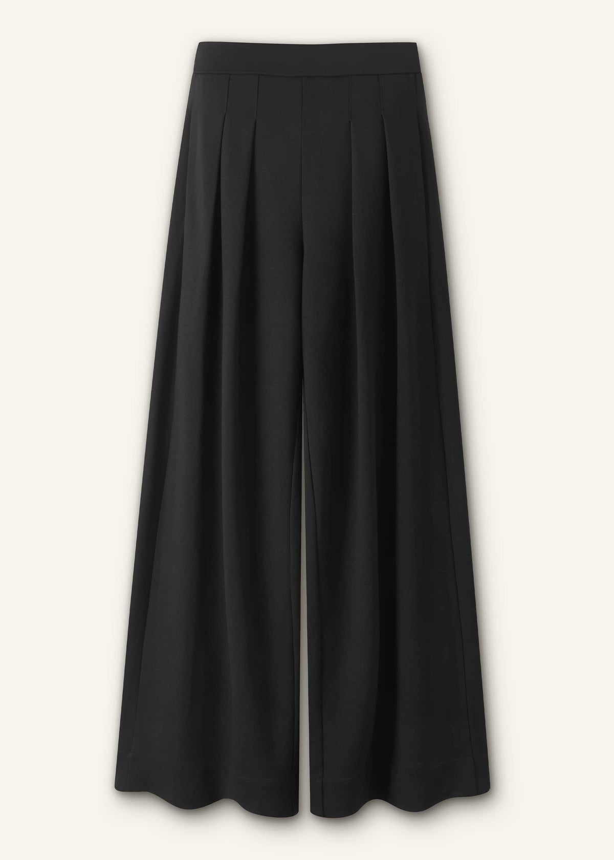 Black Luxe Travel Tailoring Wide-Leg Pant | ME+EM Clothing
