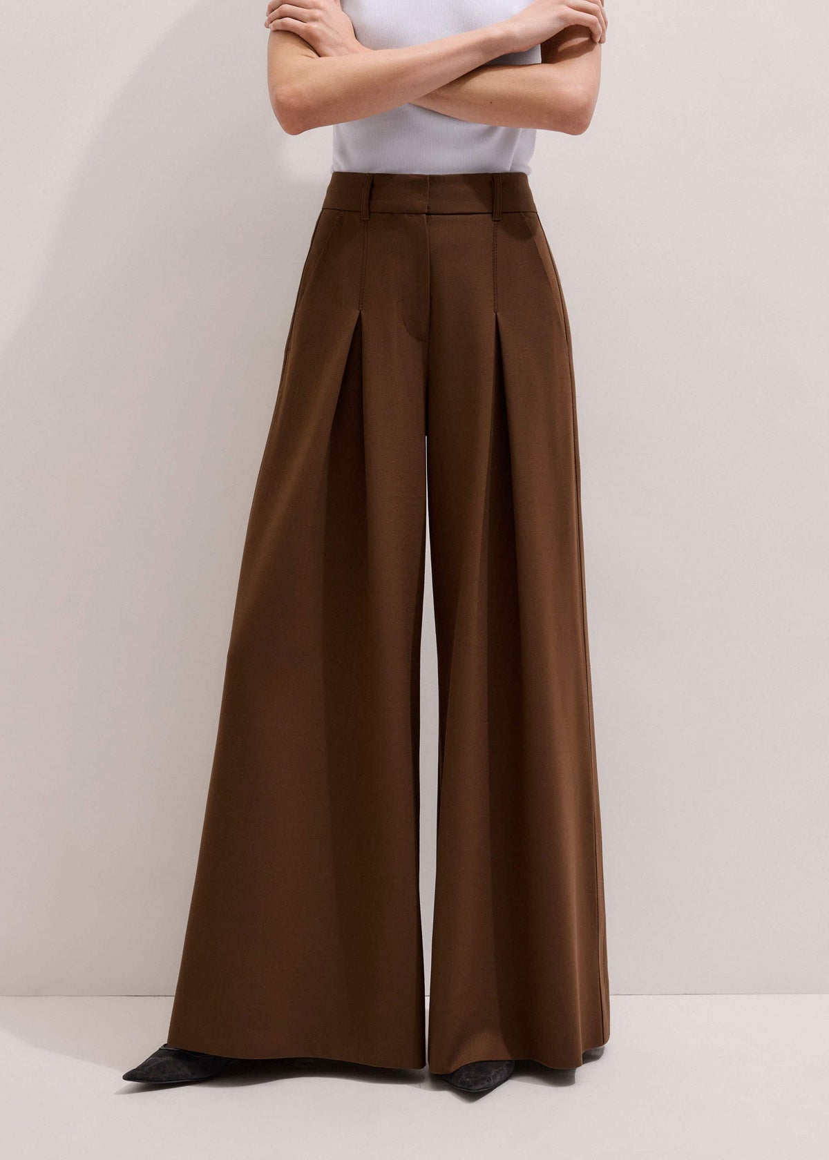 Walnut Brown Ultimate Very Wide-Leg Pant | ME+EM Clothing