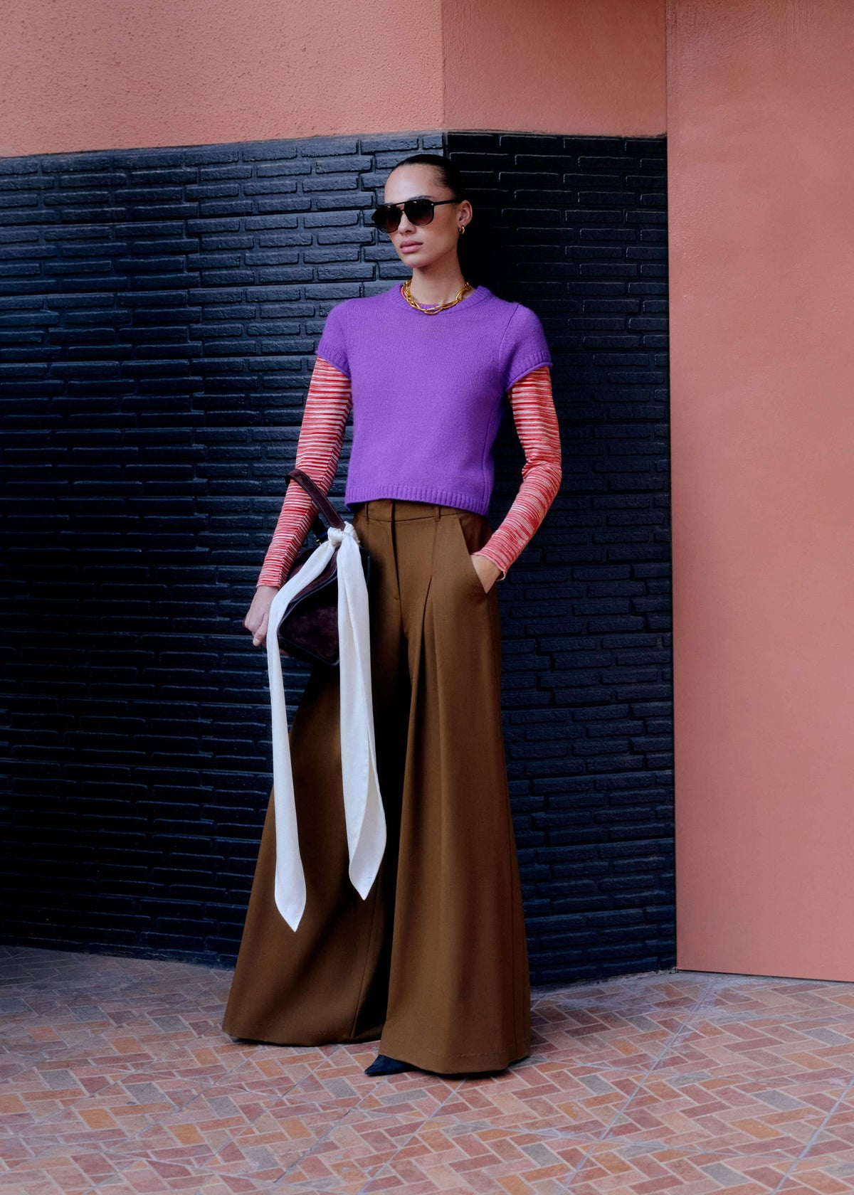 Walnut Brown Ultimate Very Wide-Leg Pant | ME+EM Clothing
