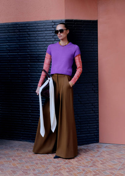 Walnut Brown Ultimate Very Wide-Leg Pant | ME+EM Clothing