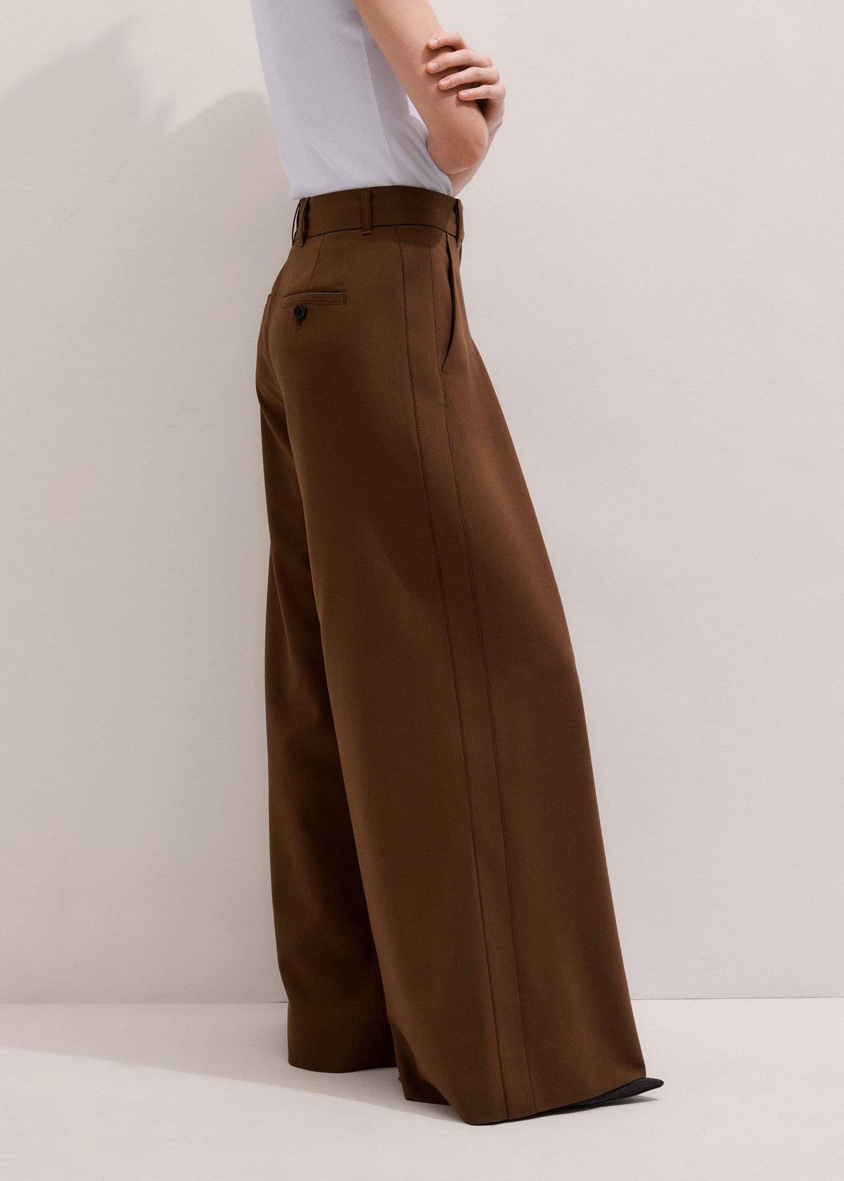 Walnut Brown Ultimate Very Wide-Leg Pant | ME+EM Clothing
