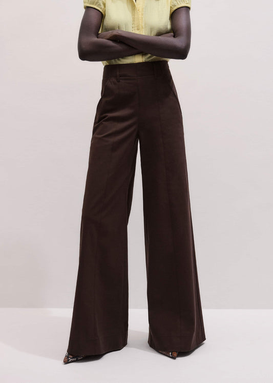 Brown High Waist Wide-Leg Pant | ME+EM Clothing