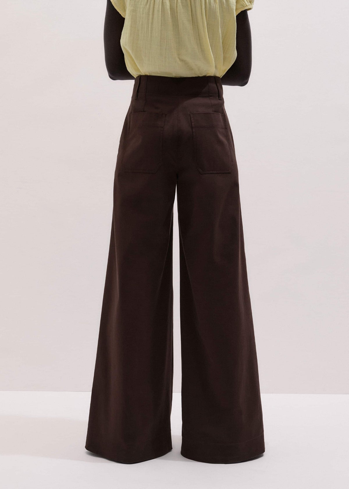 Brown High Waist Wide-Leg Pant | ME+EM Clothing