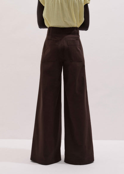 Brown High Waist Wide-Leg Pant | ME+EM Clothing