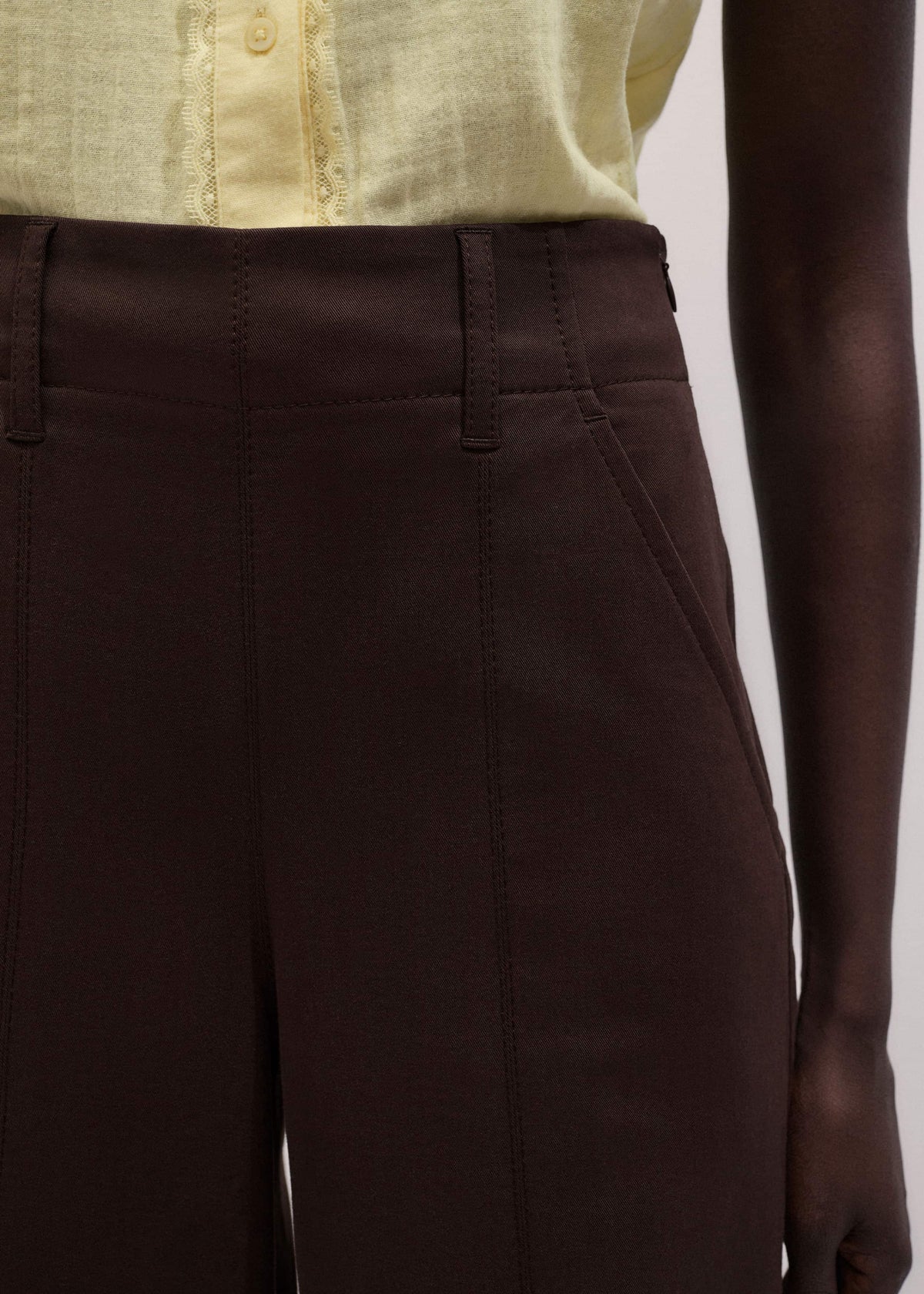 Brown High Waist Wide-Leg Pant | ME+EM Clothing