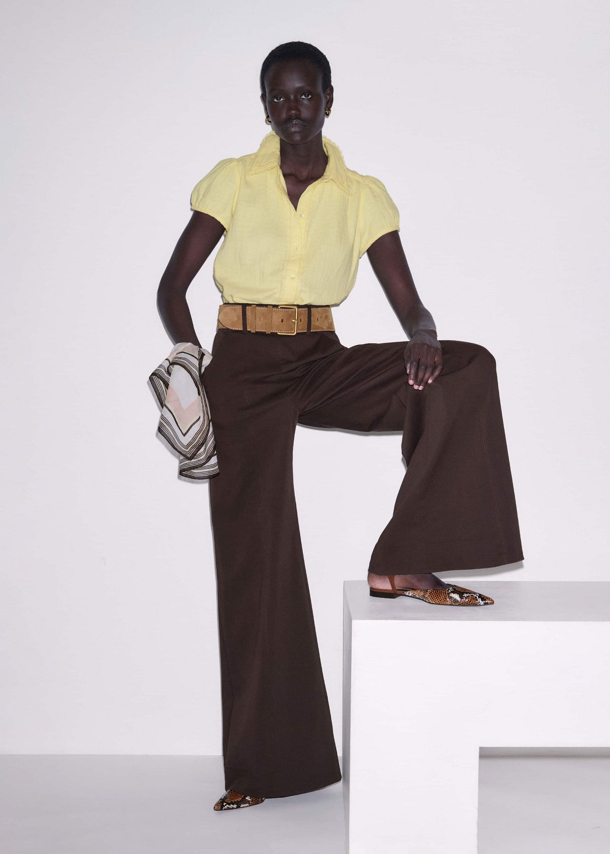 Brown High Waist Wide-Leg Pant | ME+EM Clothing