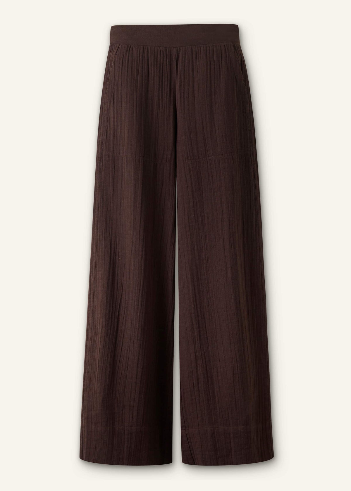 Brown Cheesecloth Wide-Leg Pant | ME+EM Clothing
