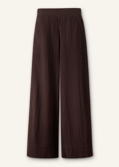 Brown Cheesecloth Wide-Leg Pant | ME+EM Clothing