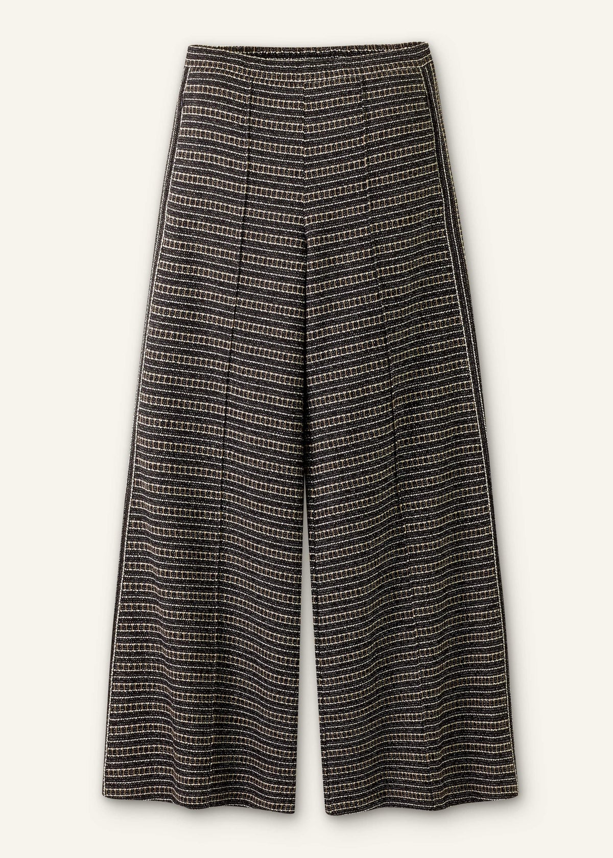 Black Stripe Tweed Wide-Leg Pant | ME+EM Clothing