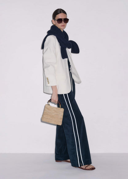 Navy Rib Trim Track Pant | ME+EM Clothing
