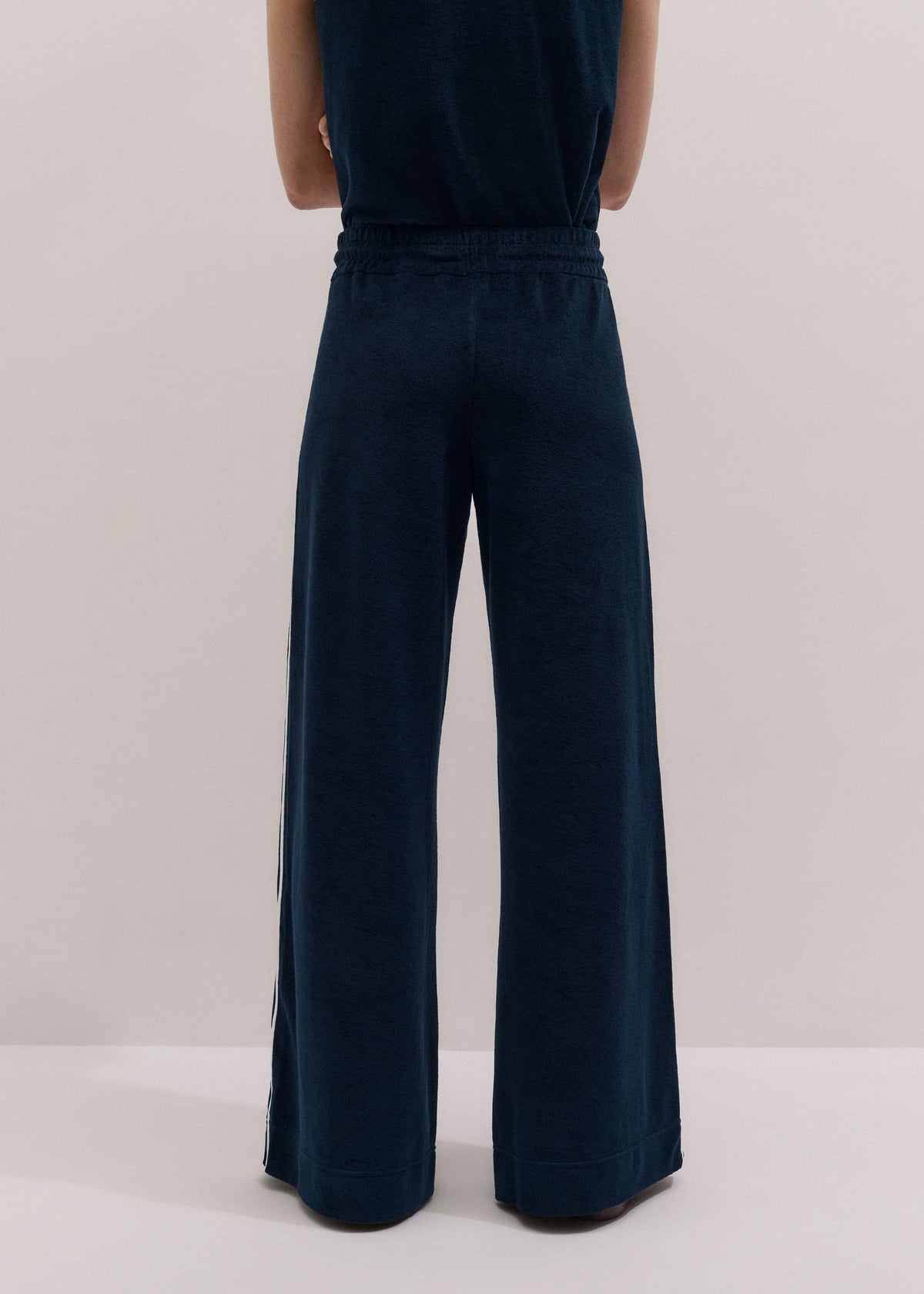 Navy Rib Trim Track Pant | ME+EM Clothing