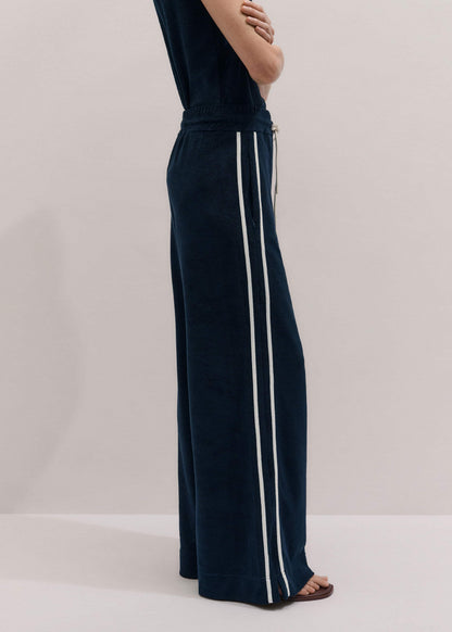 Navy Rib Trim Track Pant | ME+EM Clothing
