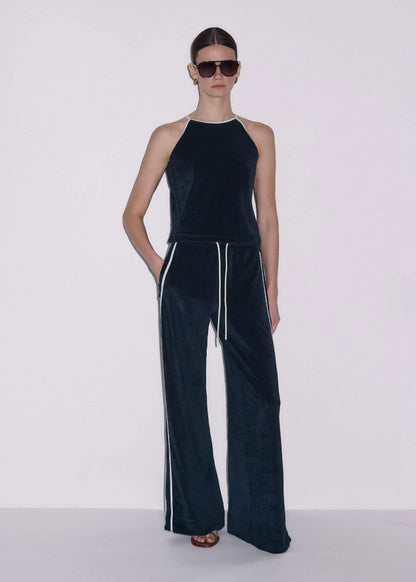 Navy Rib Trim Track Pant | ME+EM Clothing