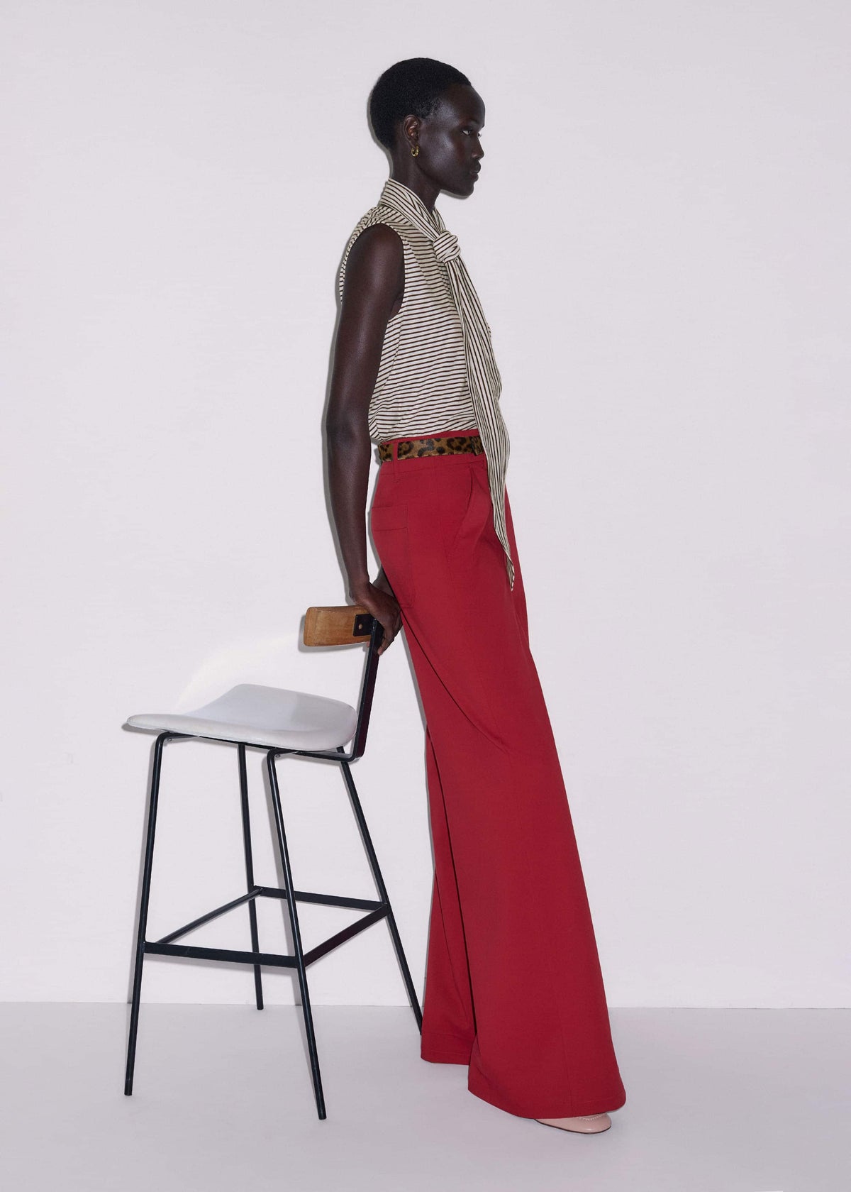 Red High Waist Wide-Leg Pant | ME+EM Clothing