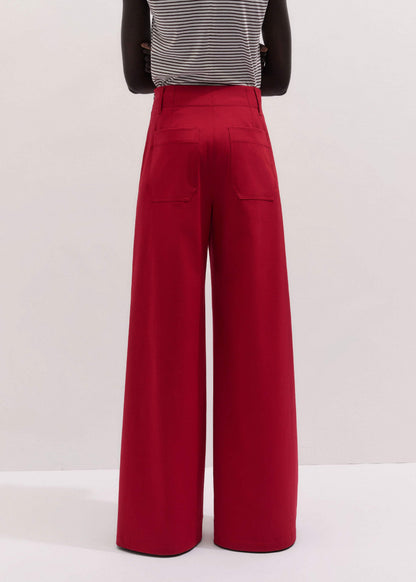 Red High Waist Wide-Leg Pant | ME+EM Clothing