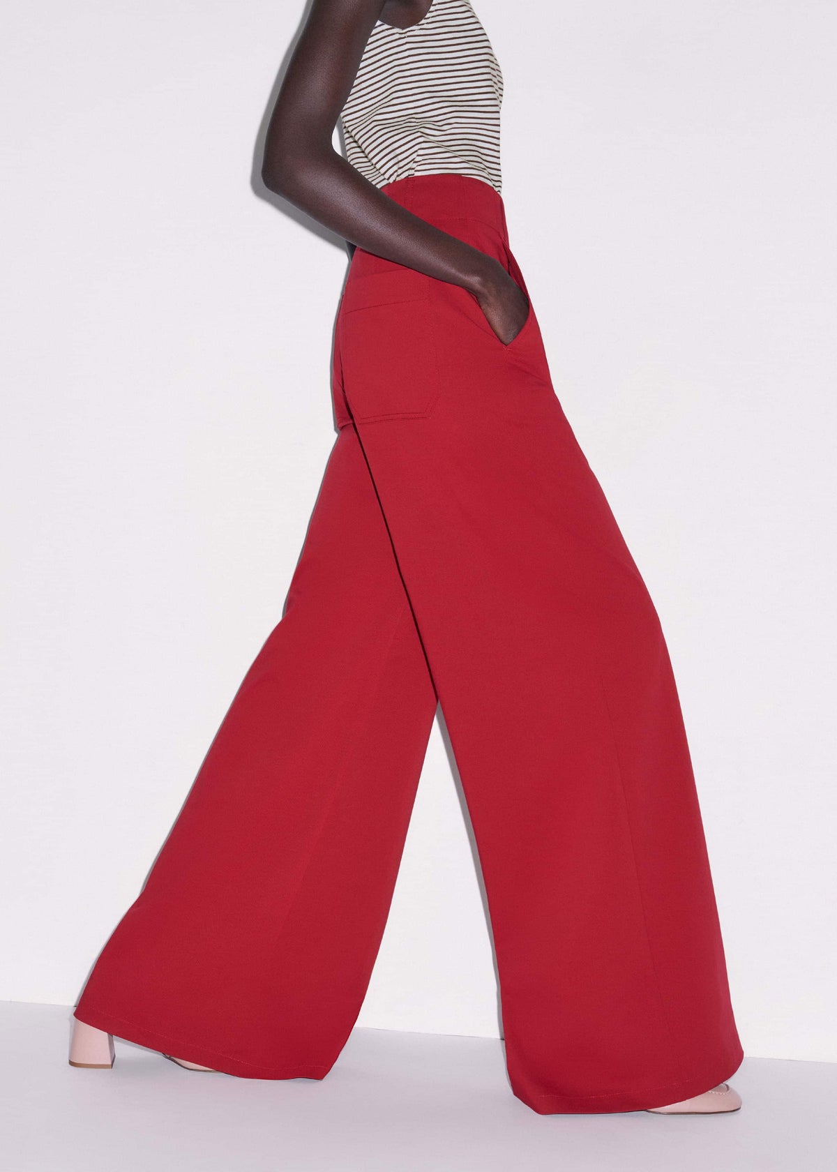 Red High Waist Wide-Leg Pant | ME+EM Clothing