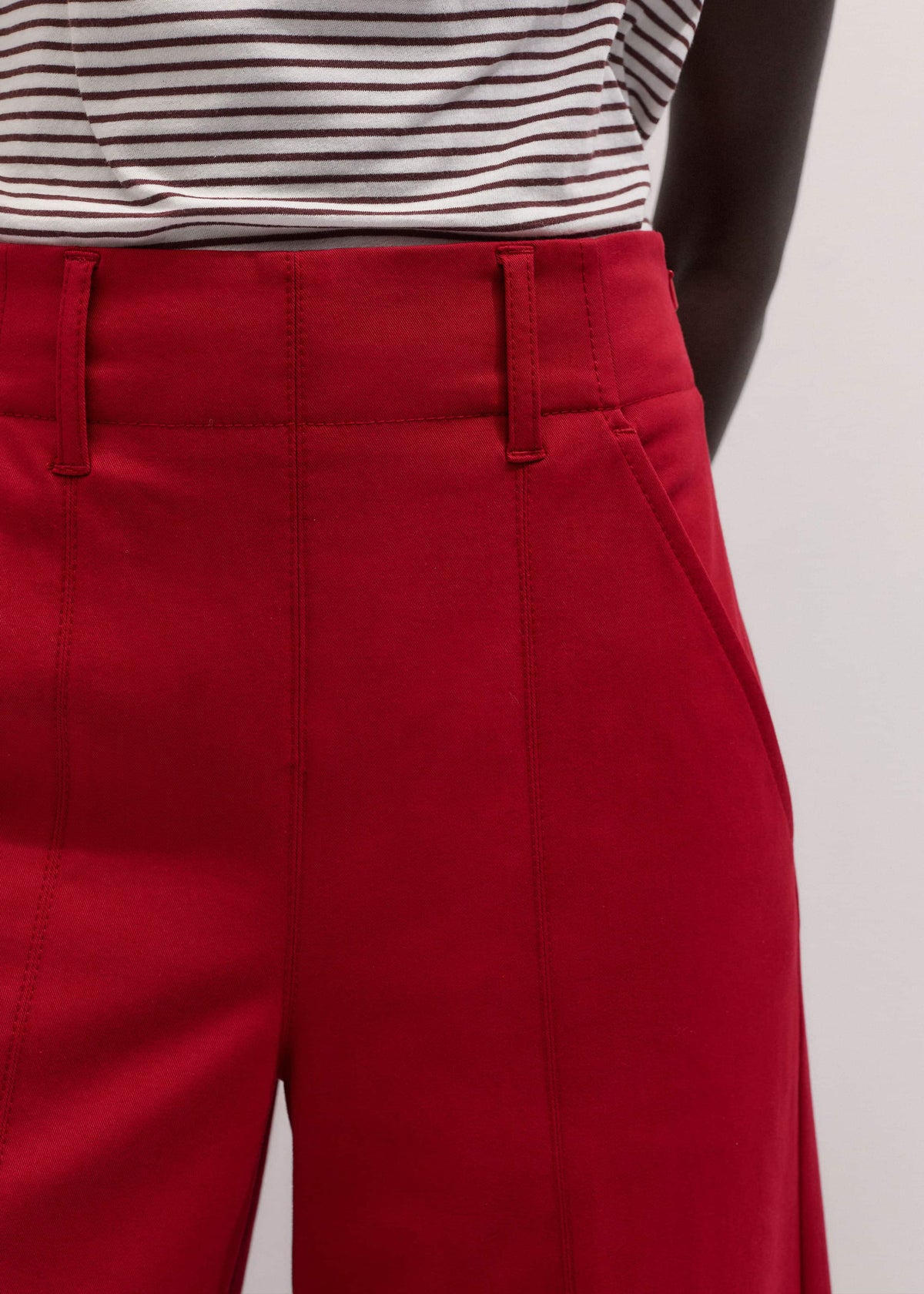 Red High Waist Wide-Leg Pant | ME+EM Clothing