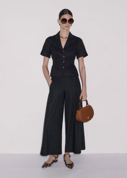 Black Crop Wide-Leg Pant | ME+EM Clothing