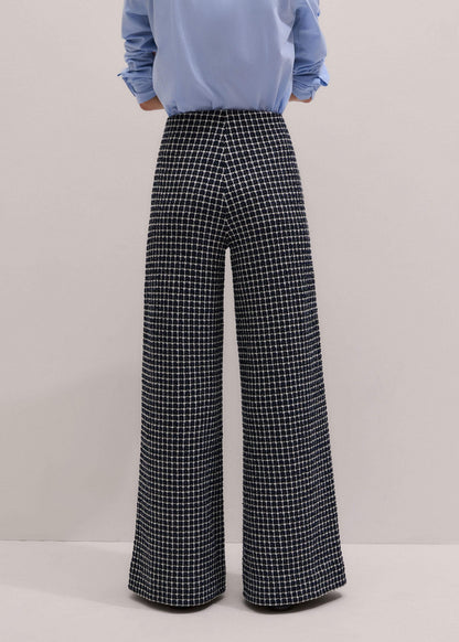 Navy Textured Wide-Leg Pant | ME+EM Clothing