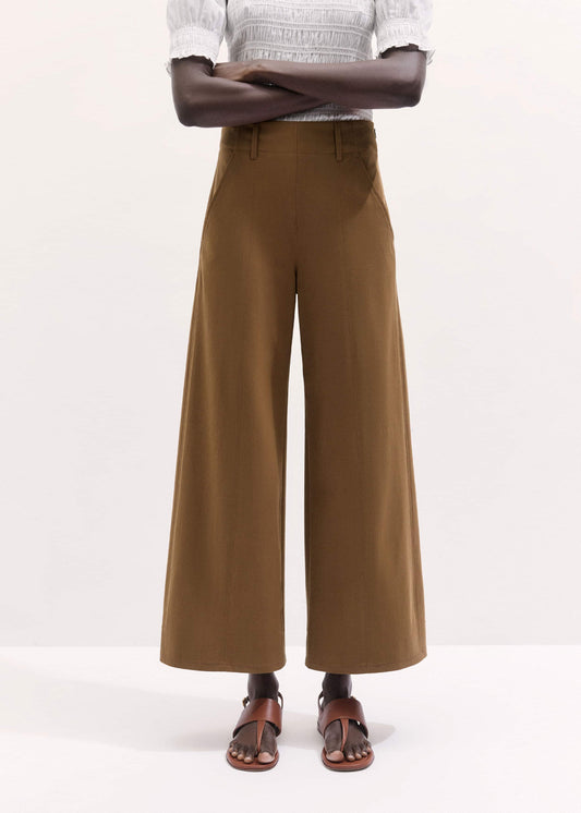 Brown Wide Crop Pant | ME+EM Clothing