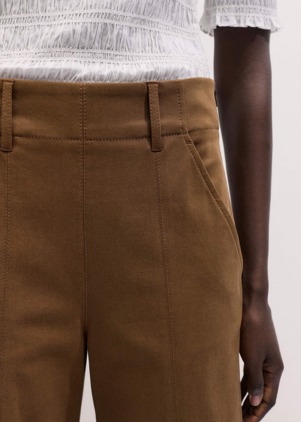Brown Wide Crop Pant | ME+EM Clothing