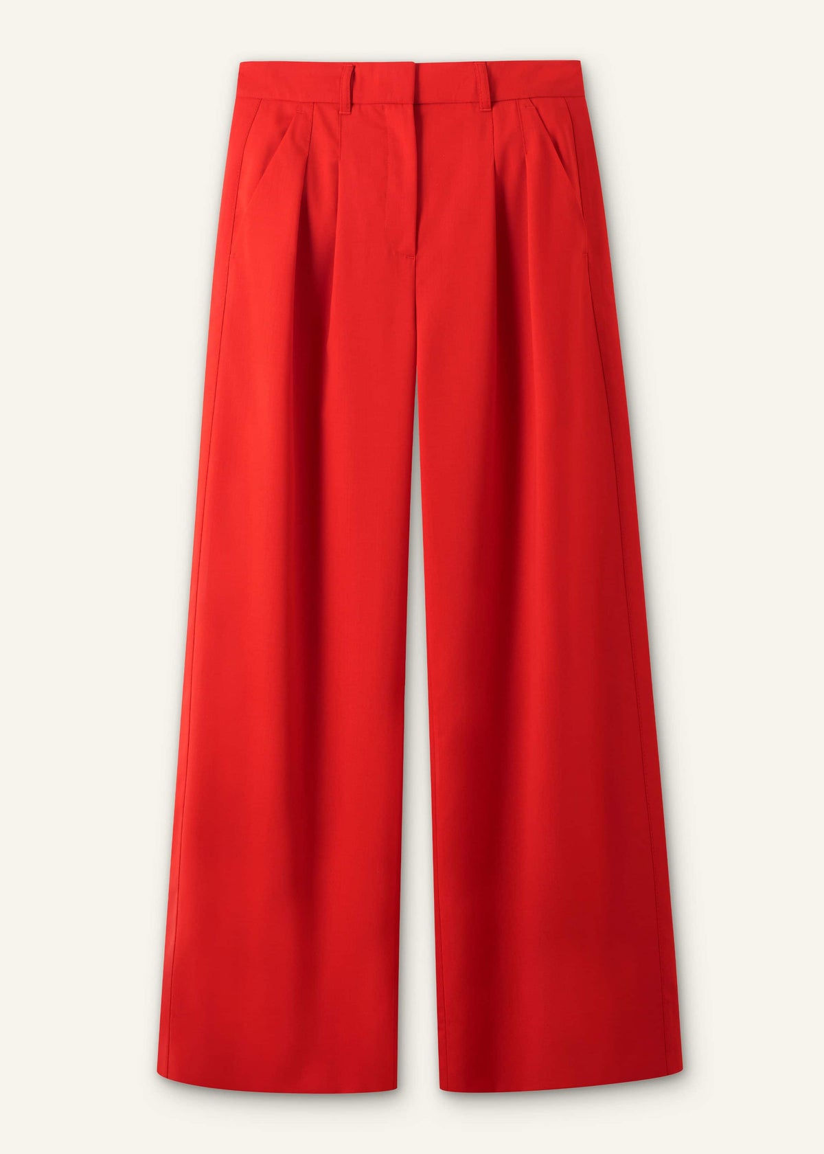 Red Perfect Wide Pleat Front Pant | ME+EM Clothing