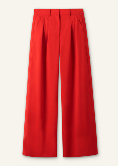 Red Perfect Wide Pleat Front Pant | ME+EM Clothing