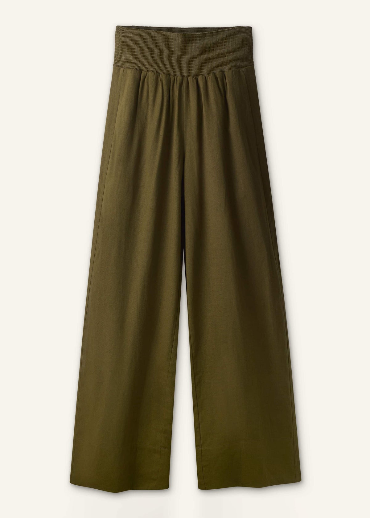 Olive Green Shirred Wide Pant | ME+EM Clothing